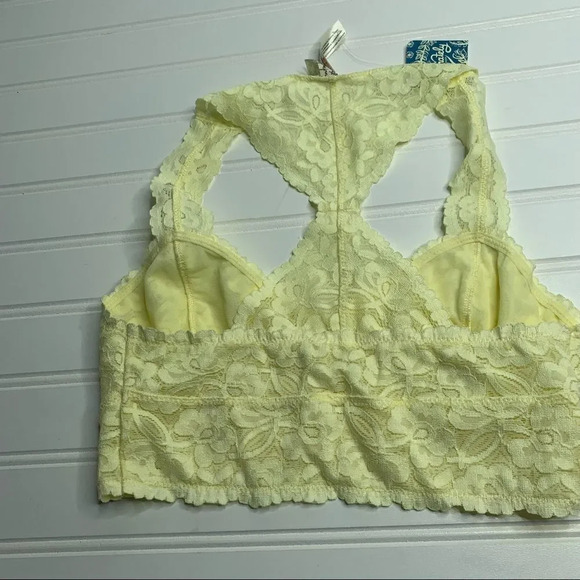 Free People Galloon Racerback Yellow Lace Bralette - Picture 7 of 9